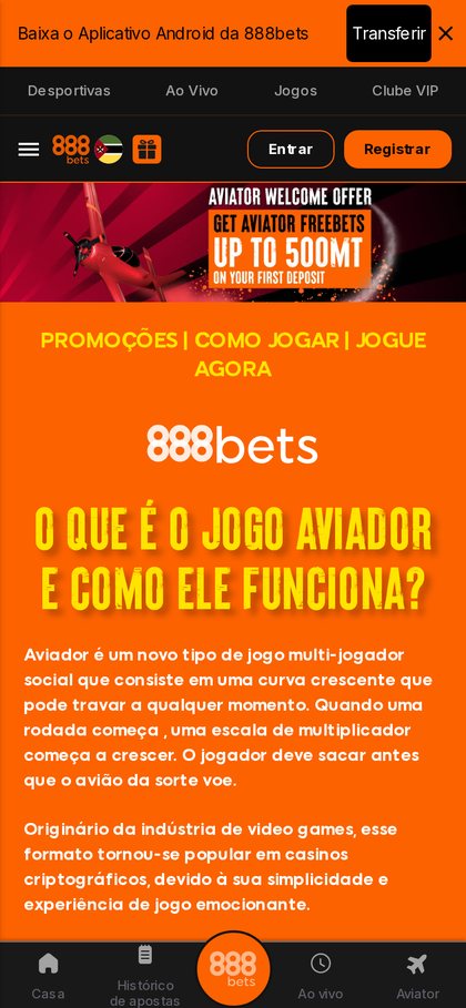 Página do Aviator na 888bets no telemóvel, com a oferta de boas-vindas do Aviator e a explicação do jogo