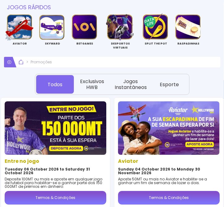 Promoções da HollywoodBets Moçambique com o sorteio do Aviator: apostas de 50 MT ou mais habilitam a um fim de semana de lazer a dois, até 30 de Novembro