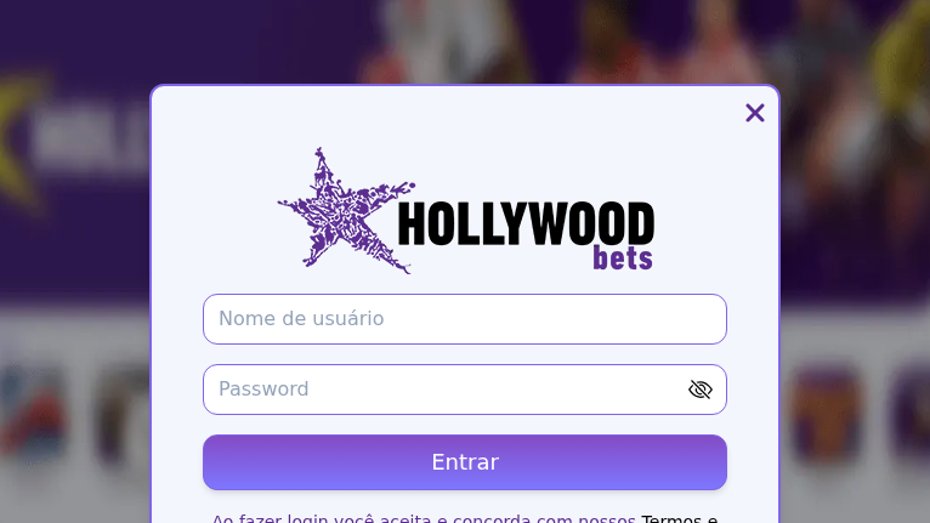 Janela de login da HollywoodBets Moçambique em id.hollywoodbets.co.mz, com Nome de usuário, Password, Entrar, Alterar a senha e Registar