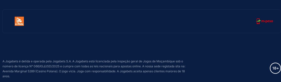 Rodapé da JogaBets com a licença 066/IGJ/JSD/2025 da Inspecção Geral de Jogos
